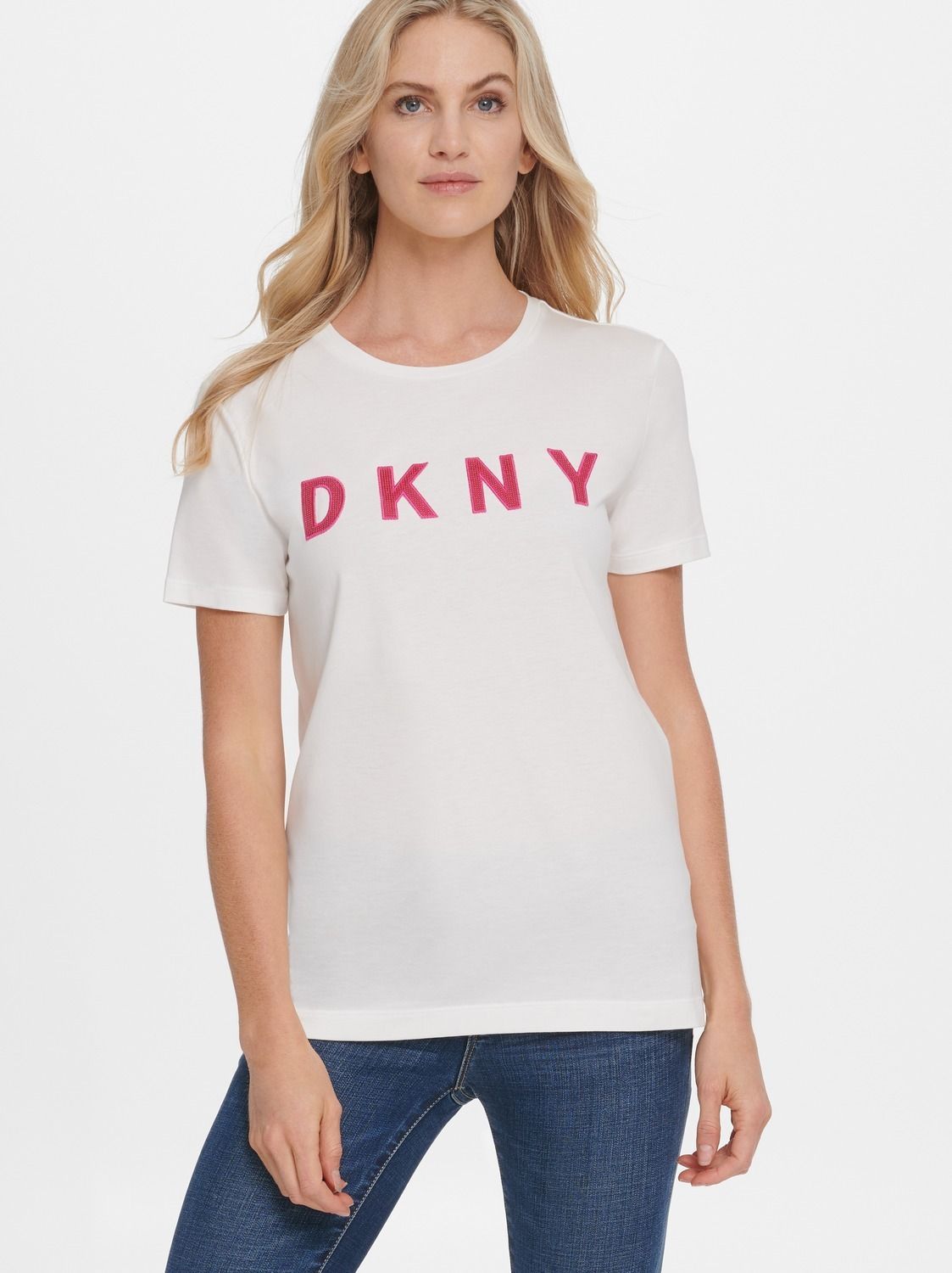 фото Футболка женская dkny p0bh5cna белая xs