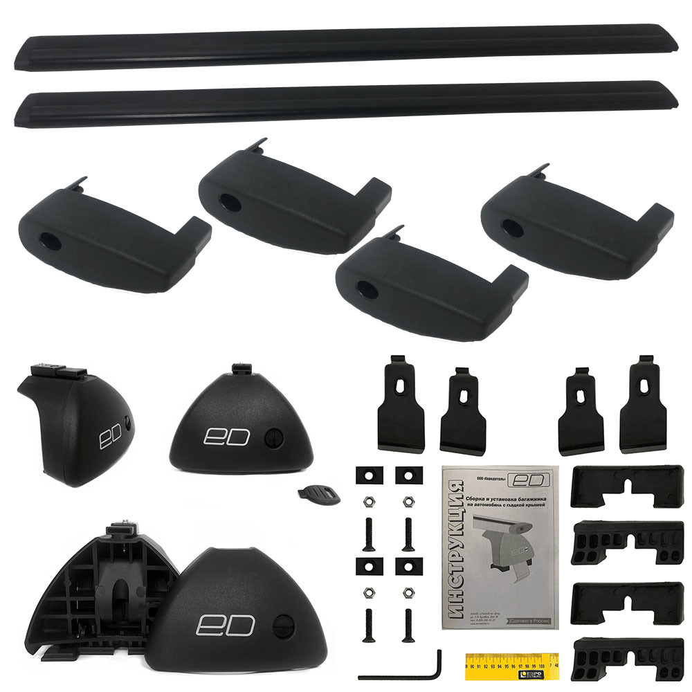 

Багажник универсальный Евродеталь аэро на крышу Skoda Rapid 2013- Black крыловидный, Черный, OZPTGK125