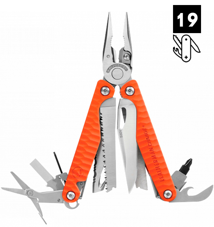 

Мультитул Leatherman Charge Plus G10 оранжевый 19 опций, Charge Plus G10