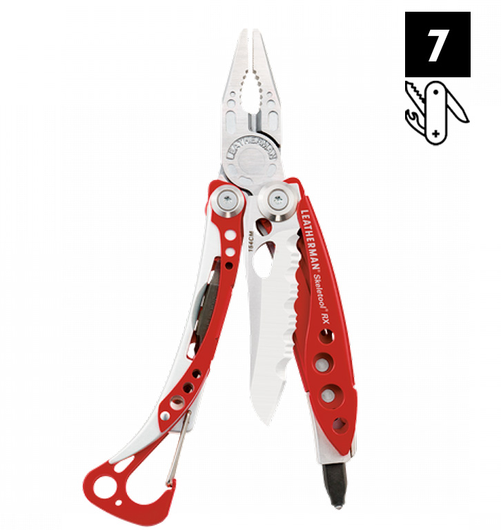 Мультитул Leatherman Skeletool RX, красный, 7 опций