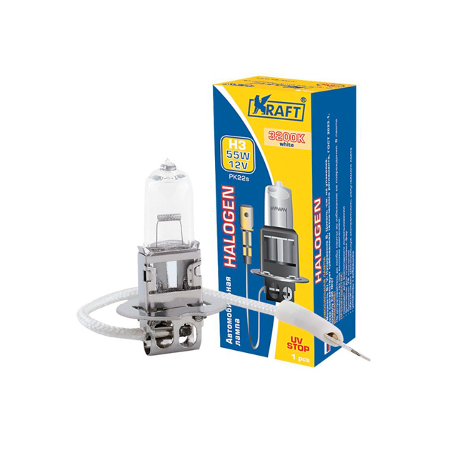 

Автолампа H3 12v 100w (PK22s) KRAFT арт. KT700007