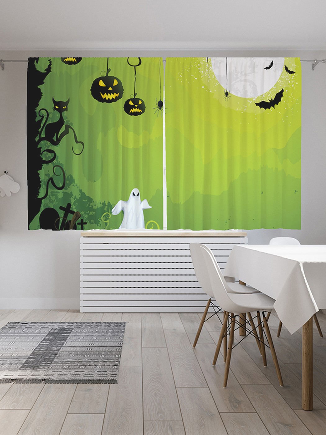 

Шторы под лён «Хеллоуинская атмосфера», серия Oxford DeLux, 290х180 см