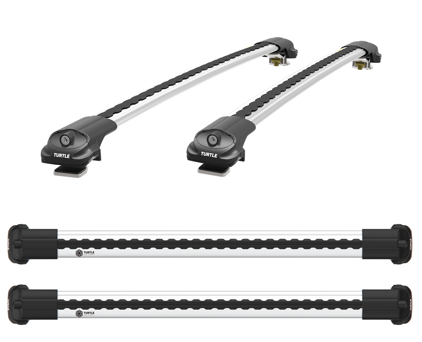 

Багажник Turtle Air 1 на стандартные рейлинги для Volkswagen Tiguan 2007-2016 Silver, Серебристый, TAS116