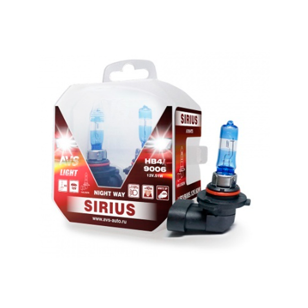 

Лампа галогенная AVS SIRIUS NIGHT WAY HB4/9006.12V.55W Plastic box -2 шт.