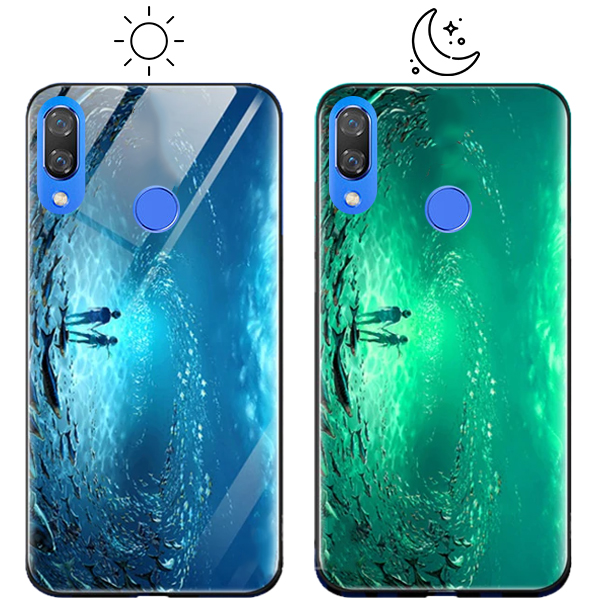 фото Tpu+glass чехол светящийся в темноте для huawei p smart+ (nova 3i) (под водой) epik