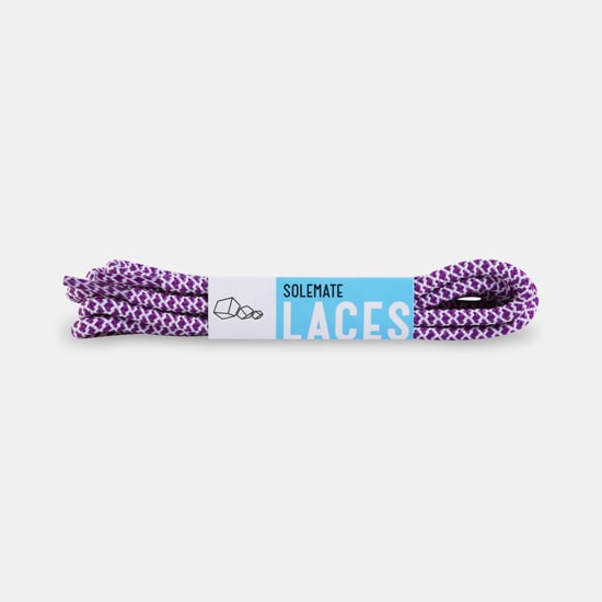 

Шнурки для обуви Solemate Laces фиолетово-белые 120 см, Фиолетовый