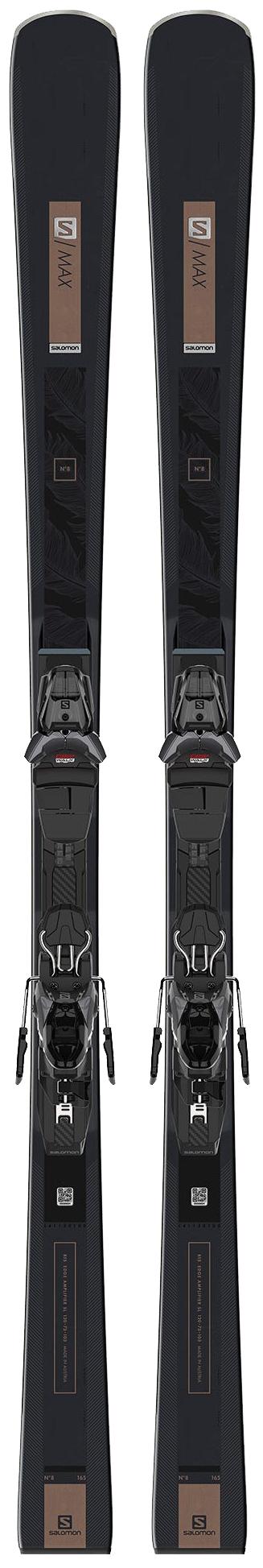 фото Горные лыжи с креплениями salomon 2020-21 e s/max w 8 + m11 gw black/grey l80 160 см