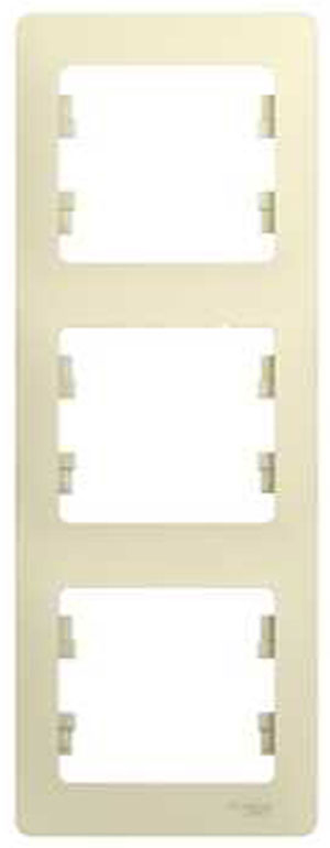 

Рамка Schneider Electric Glossa 3-ая Бежевая, Бежевый