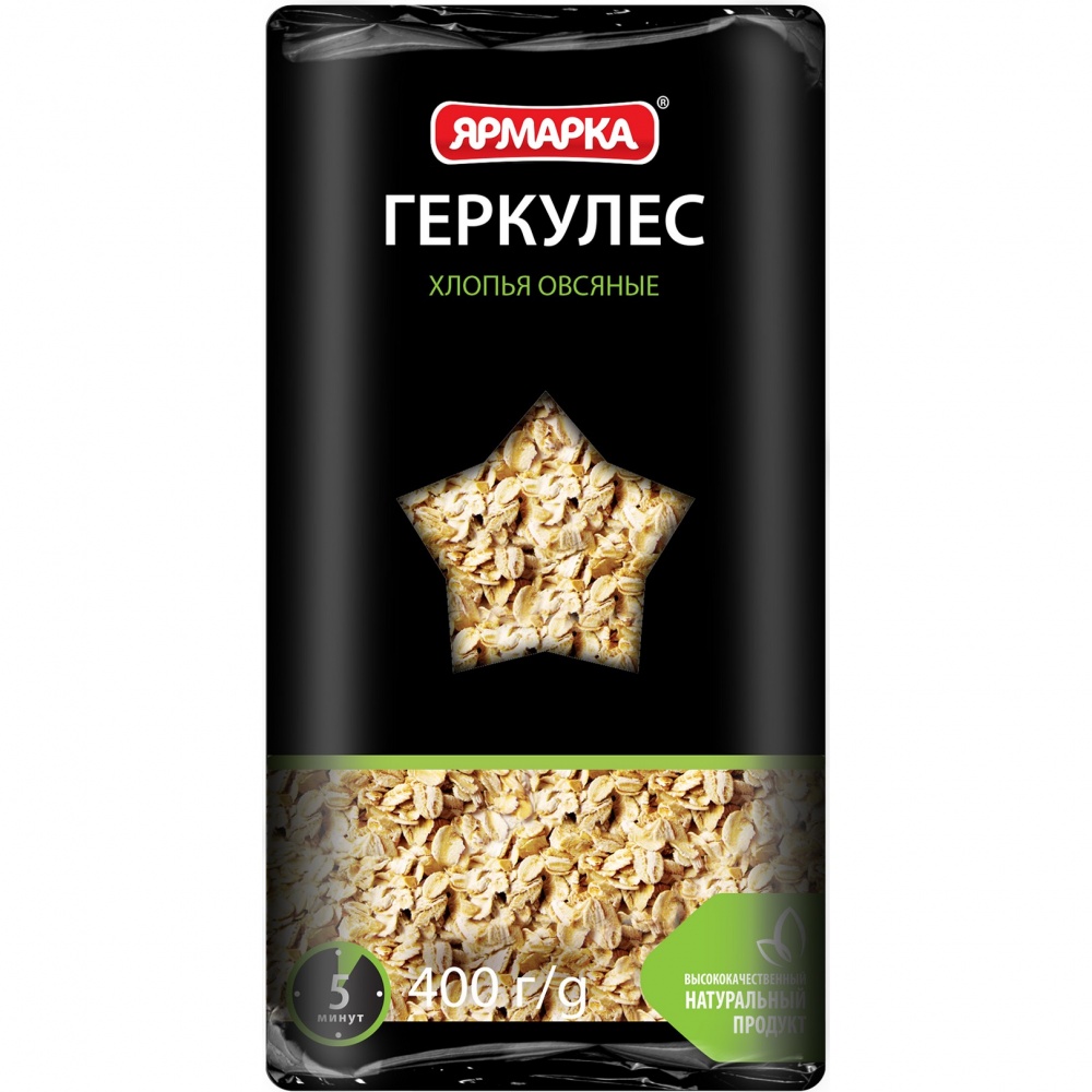 

Овсяные хлопья "Ярмарка" "Геркулес", 400 гр