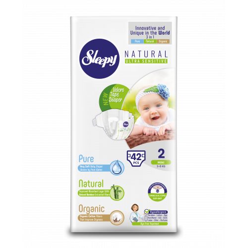 Подгузники Sleepy Natural Mini (3-6 кг), 42 шт.