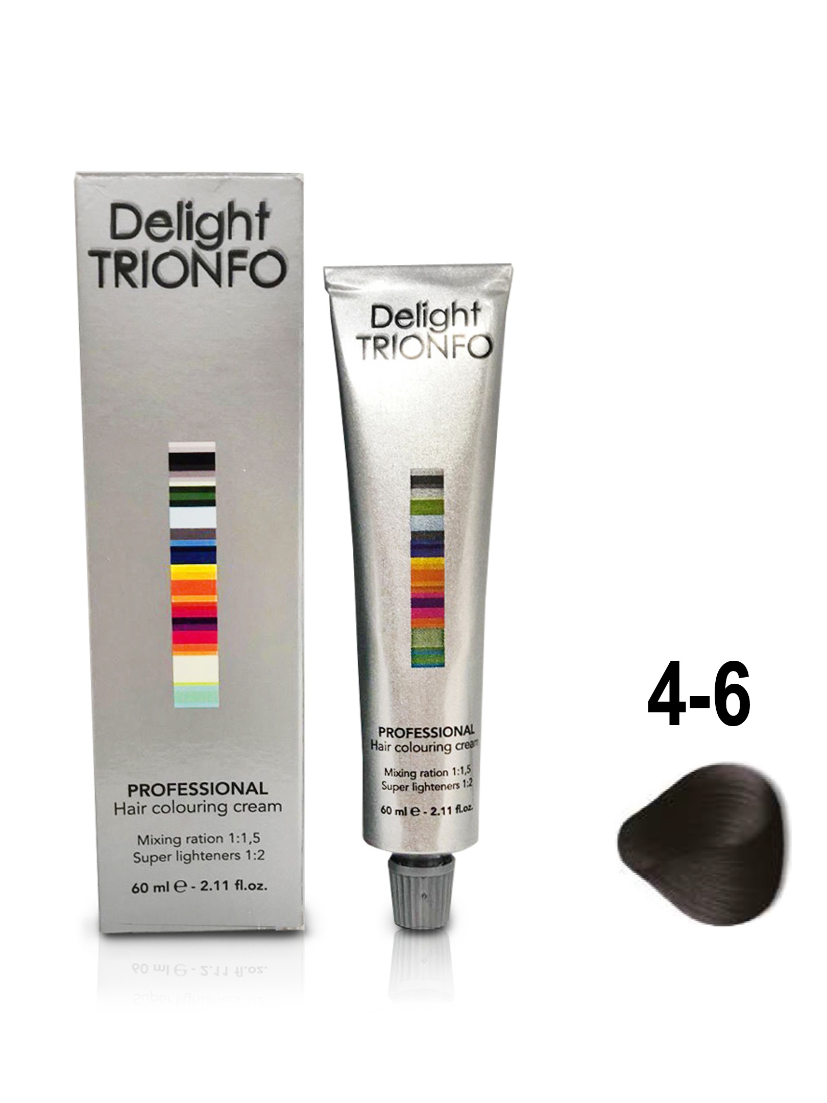 Краска для волос Constant Delight Trionfo 4-6 Средний коричневый шоколад 60 мл cтойкий кремовый краситель для волоc delight trionfo дт4 0 4 0 средний коричневый натуральный 60 мл базовые оттенки 60 мл