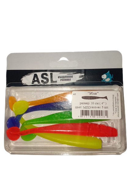 

Силиконовая приманка ASL Изи 100 мм, mix2, 5 шт., Разноцветный, Изи