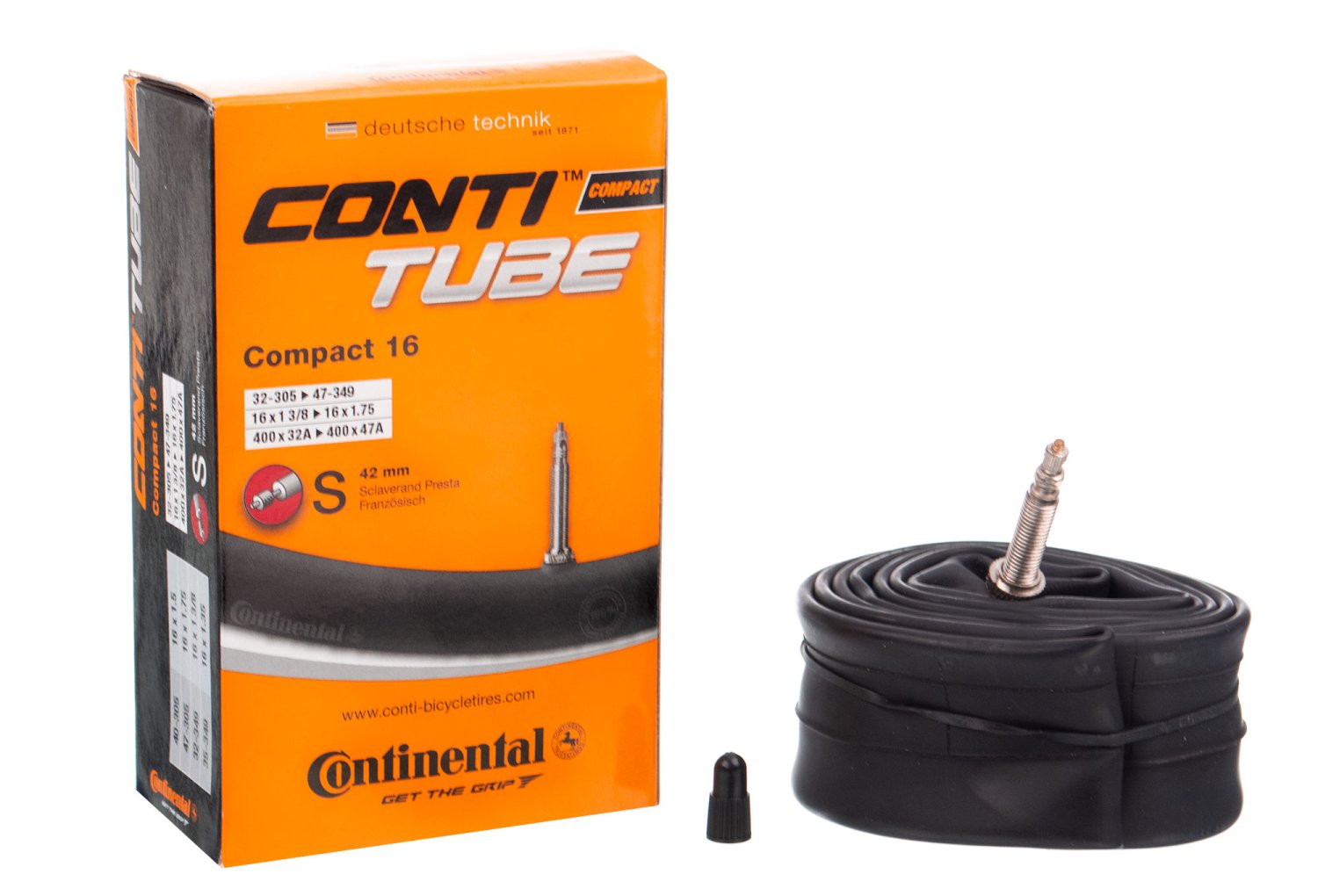 

Велосипедная камера Continental Compact ZCO81121 16", 1,4-1,75", Черный, Compact ZCO81121