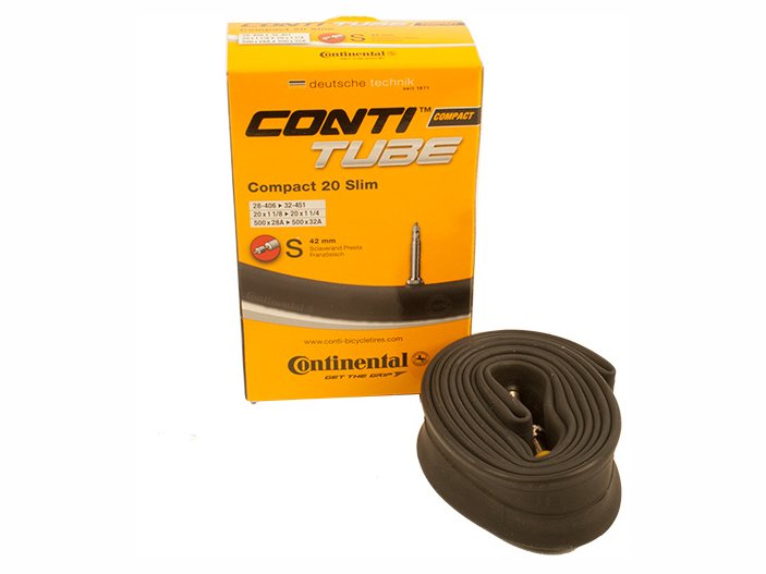 

Велосипедная камера Continental Compact 20", 1,1-1,4", Черный, Compact