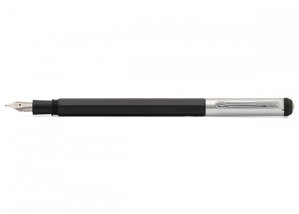 

Ручка перьевая KAWECO ELEGANCE M 0 9мм черный корпус с серебристыми вставками