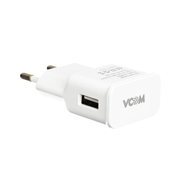 фото Сетевое зарядное устройство vcom ca-m014, 1 usb, 2 a, white