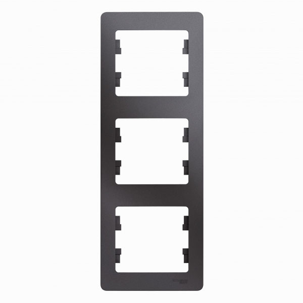 

Рамка Schneider Electric Glossa 3-ая Графит, Черный