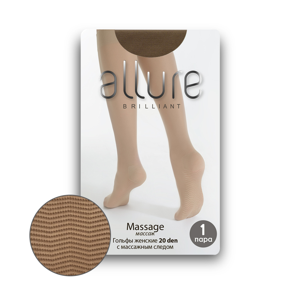 фото Капроновые гольфы женские allure all massage 20 бежевые 23-25