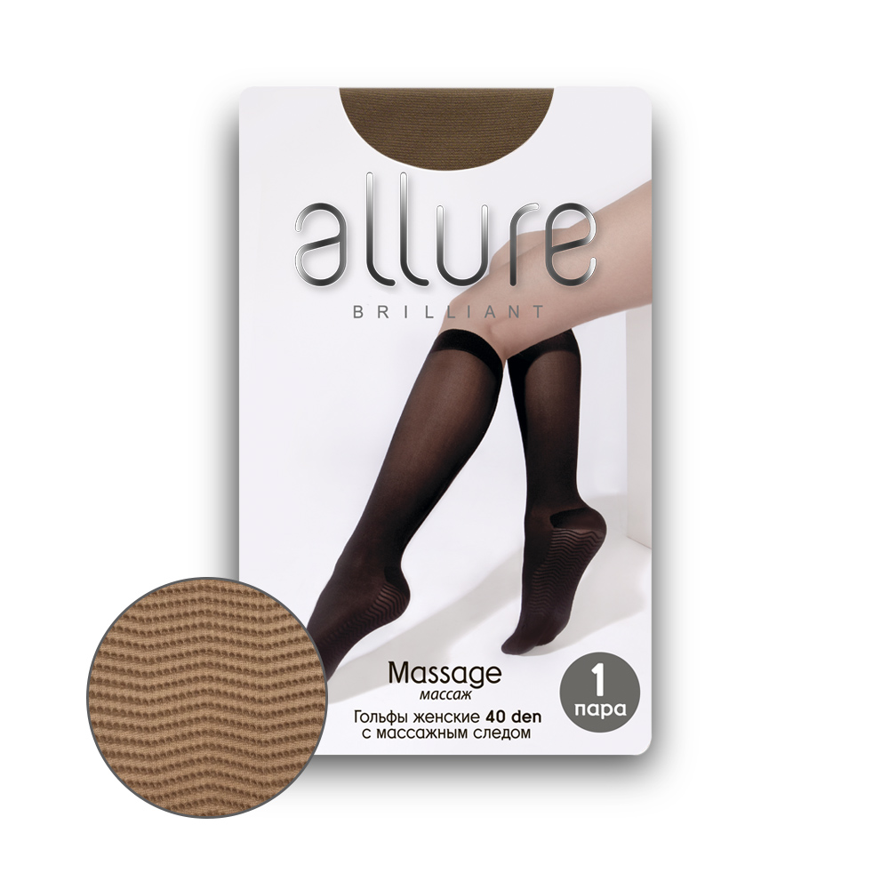 фото Капроновые гольфы женские allure all massage 40 бежевые 23-25