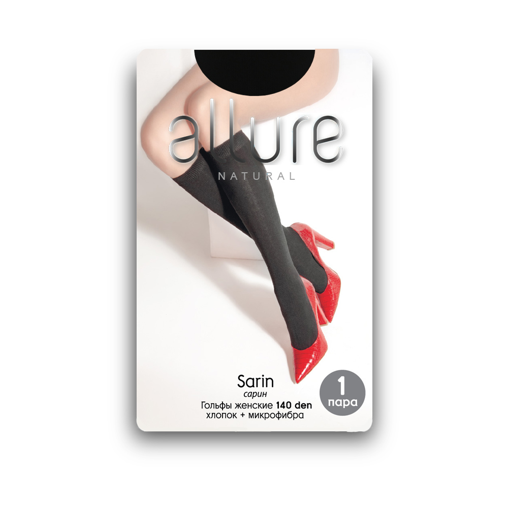 фото Капроновые гольфы женские allure all sarin 140 черные 23-25
