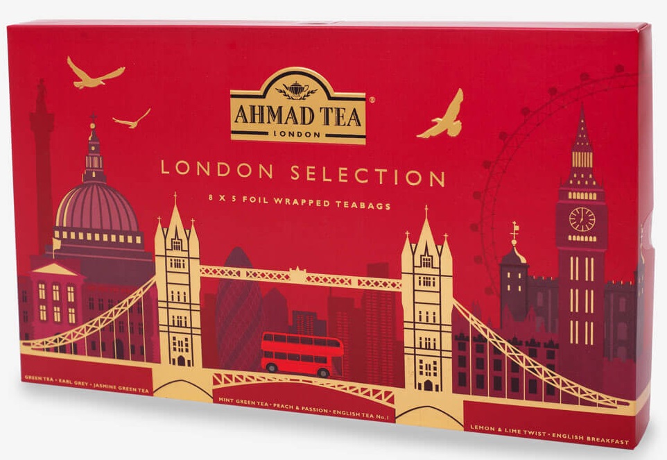 фото Чайный набор ahmad tea лондон селекшн пакетики в индивидуальных конвертах 8 вкусов по 5 шт