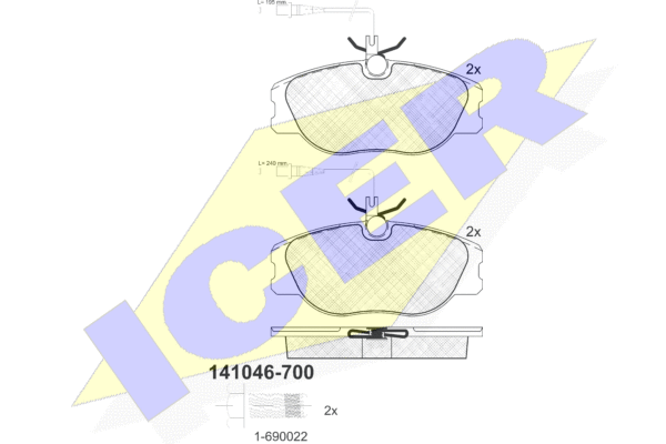 

Комплект тормозных колодок ICER 141046-700