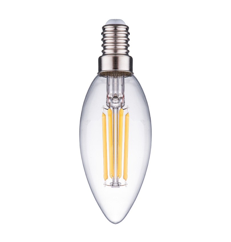 фото Лампа светодиодная нитевидная прозрачная свеча фарлайт с35 7 вт 4000 к е14
