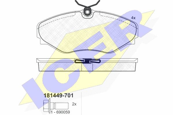 

Комплект тормозных колодок ICER 181449-701