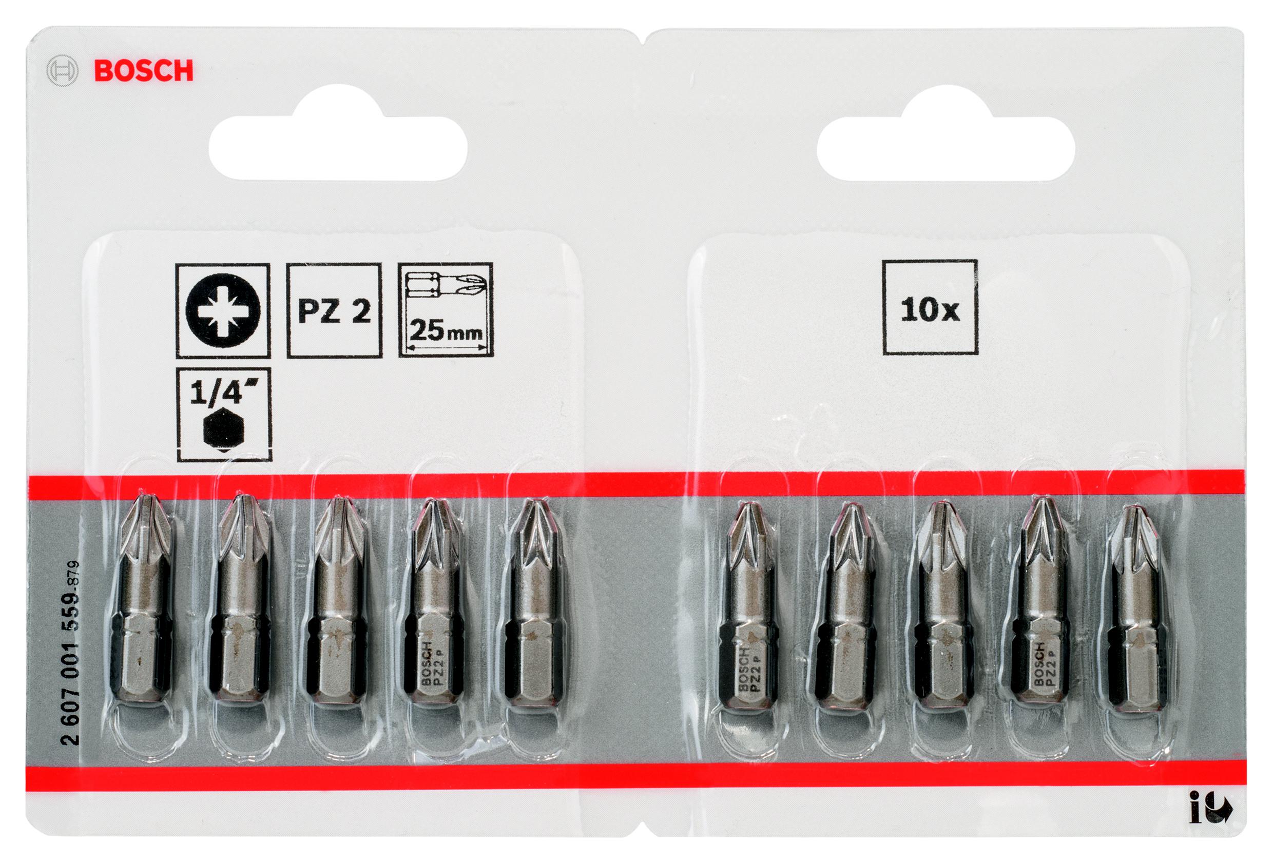 Набор бит BOSCH PZ2 25мм (2607001559) бита bosch 2608522050