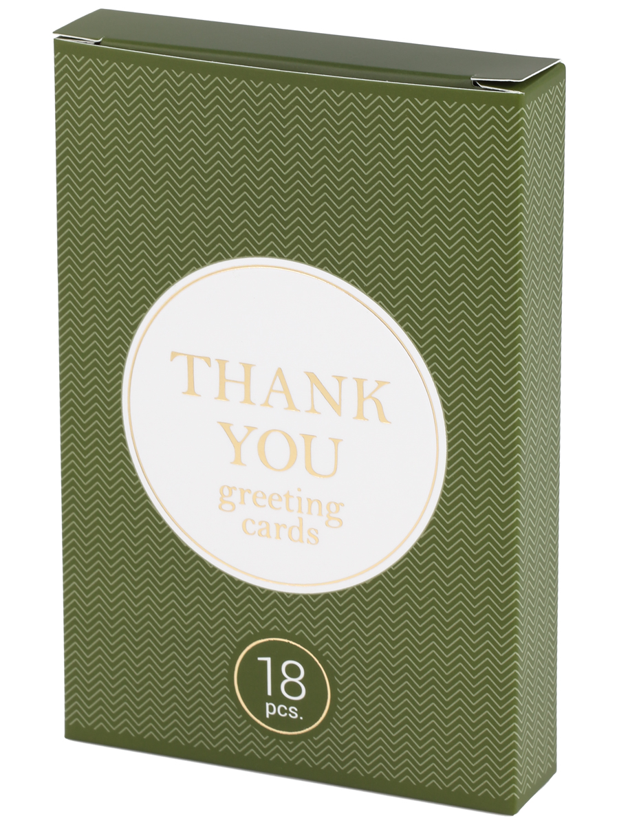 Комплект из 18 дизайнерских открыток  Thank you White  для благодарности