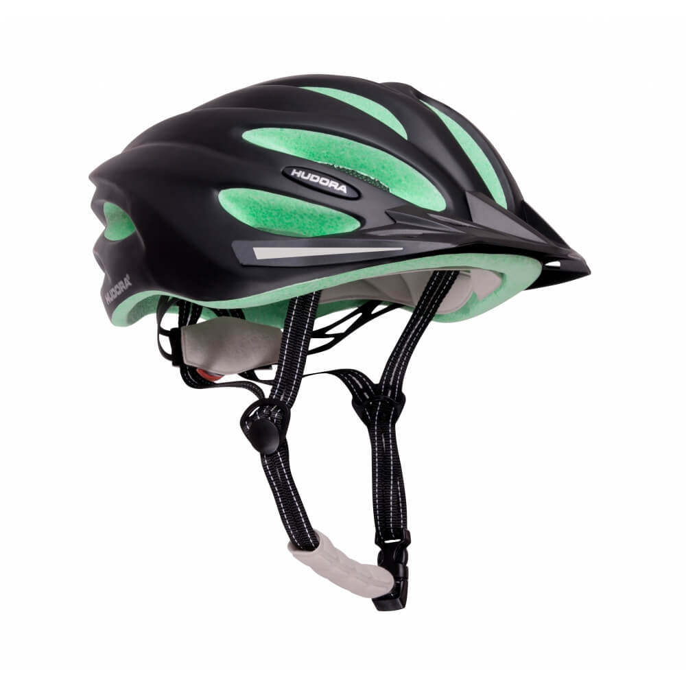 фото Велосипедный шлем hudora 8415, черно-зеленый, s