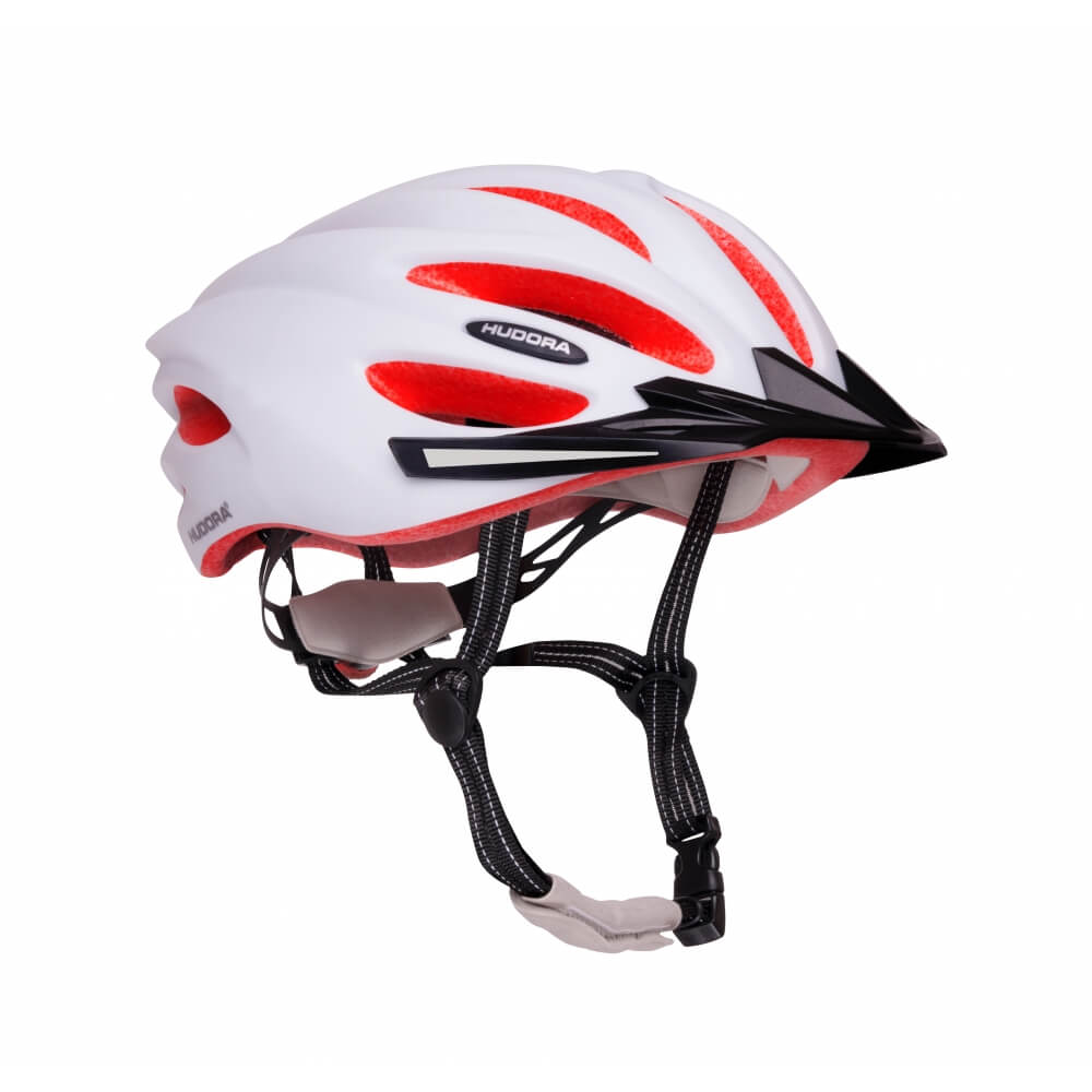 фото Велосипедный шлем hudora 8415, бело-коралловый, m