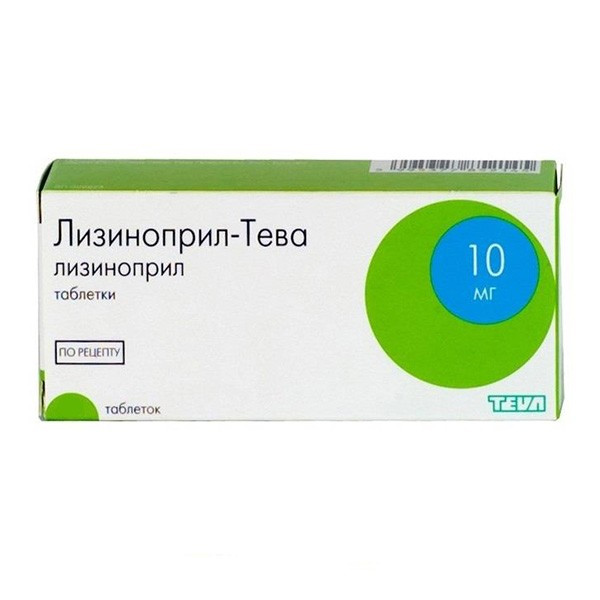 Лизиноприл-Тева таблетки 10 мг 20 шт.