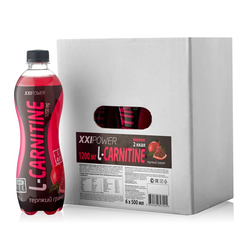 Напиток с l-карнитином XXI Power L-Carnitine, 6 x 500 мл, терпкий гранат
