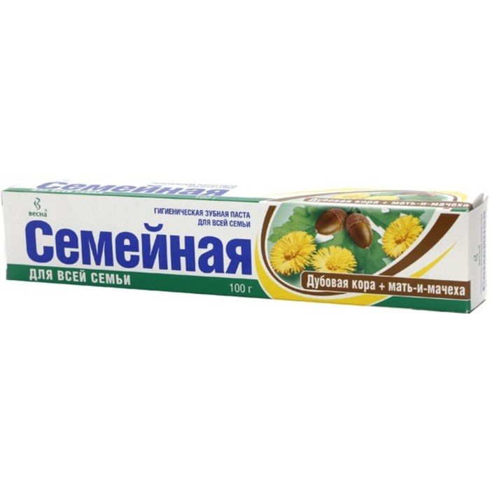 

Зубная паста Семейная, кора дуба и мать-мачеха, 100 г