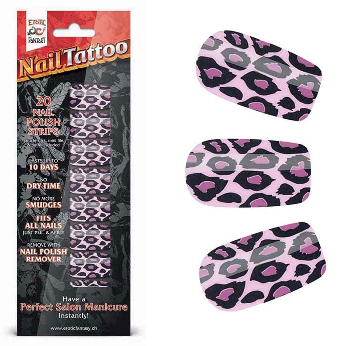 фото Набор лаковых полосок для ногтей фиолетовый леопард nail foil erotic fantasy
