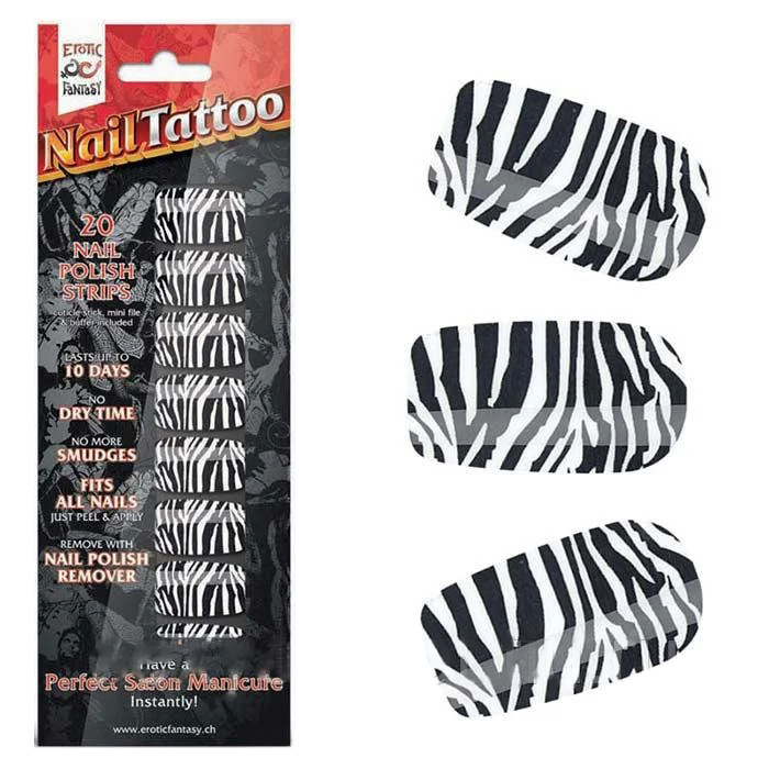 фото Набор лаковых полосок для ногтей зебра nail foil erotic fantasy