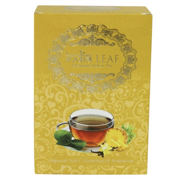

Чай India leaf "С ванилью и ананасом", черный среднелистовой с добавками, 100 гр