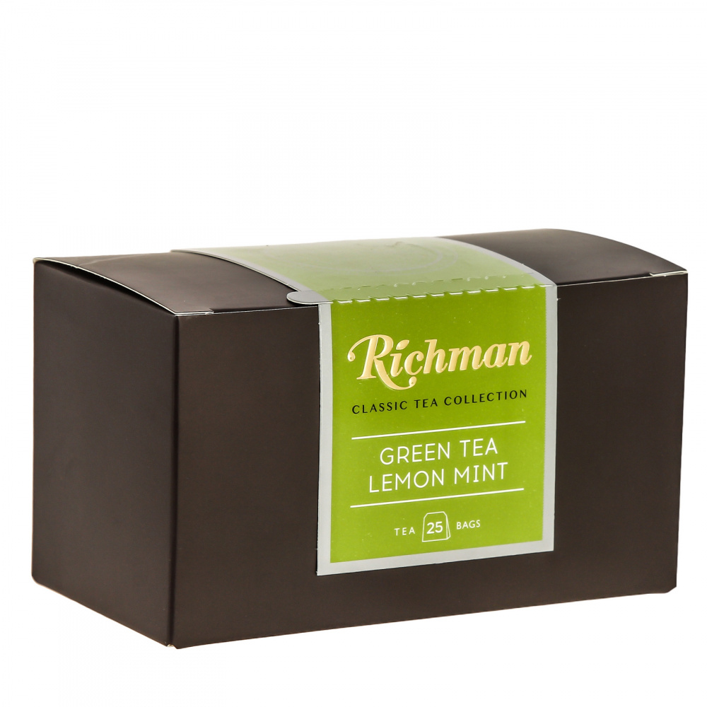 Чай Richman С мятой, мелиссой и лимоном, зеленый 25 пакетиков по 1,5 гр