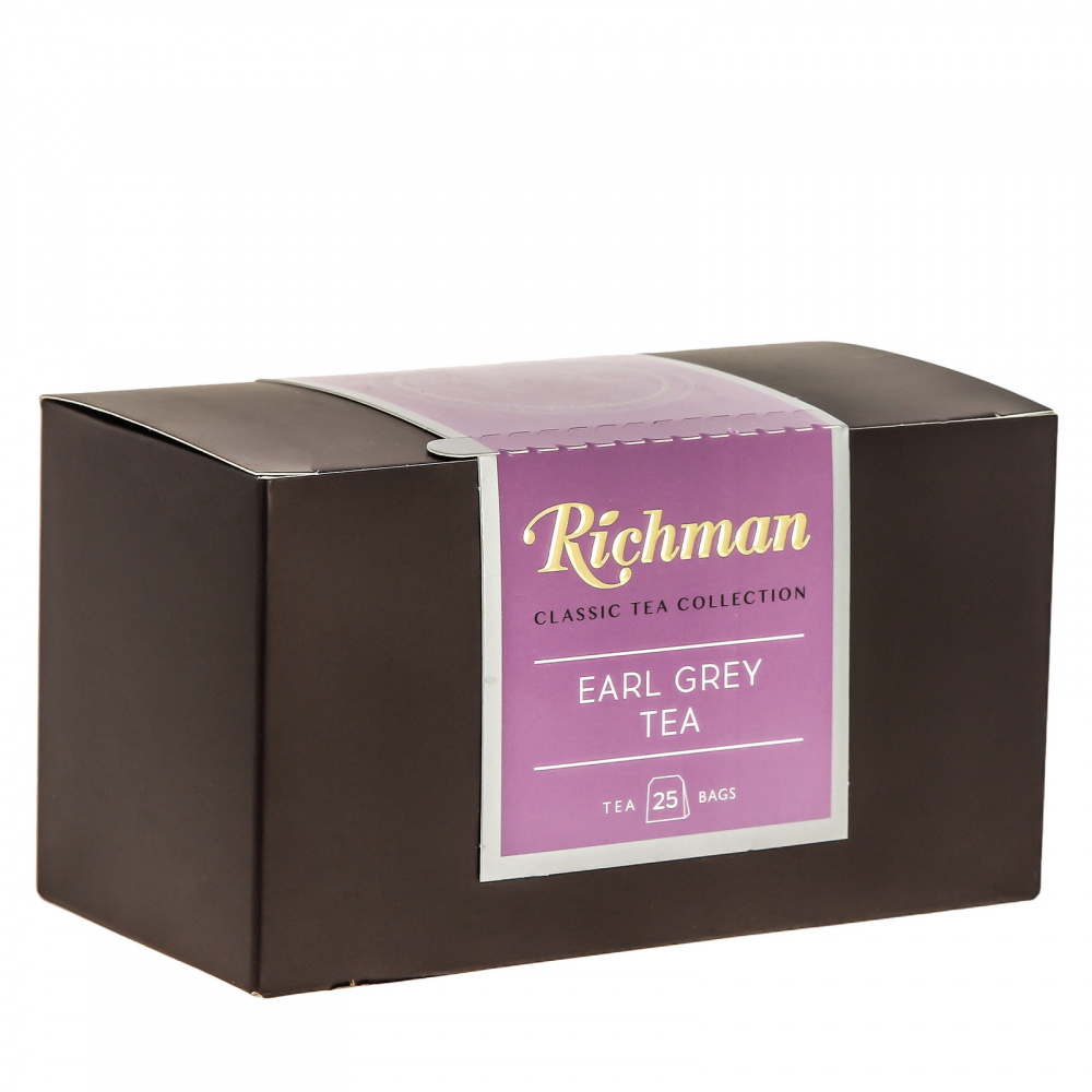 

Чай Richman Earl Grey, черный листовой, с добавками, 25 пакетиков по 2 гр