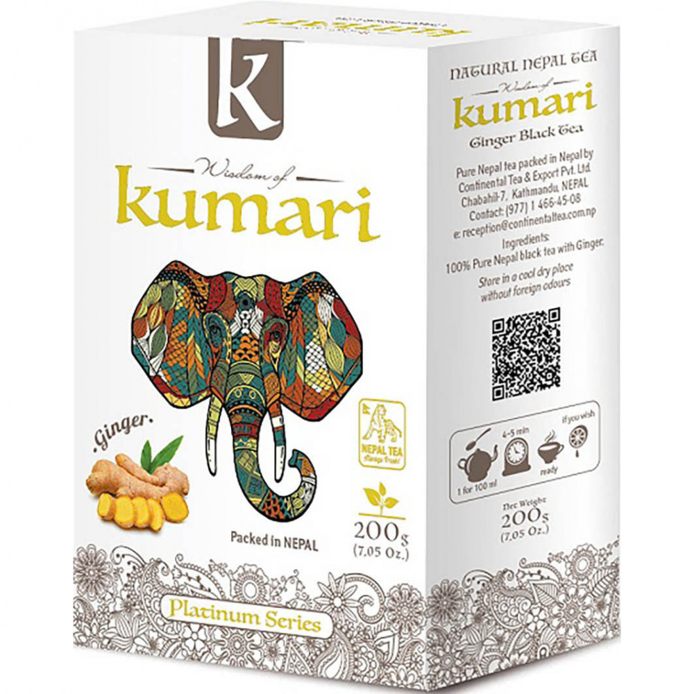 

Чай Wisdom of Kumari "Имбирь", чёрный листовой с добавками, 200 гр