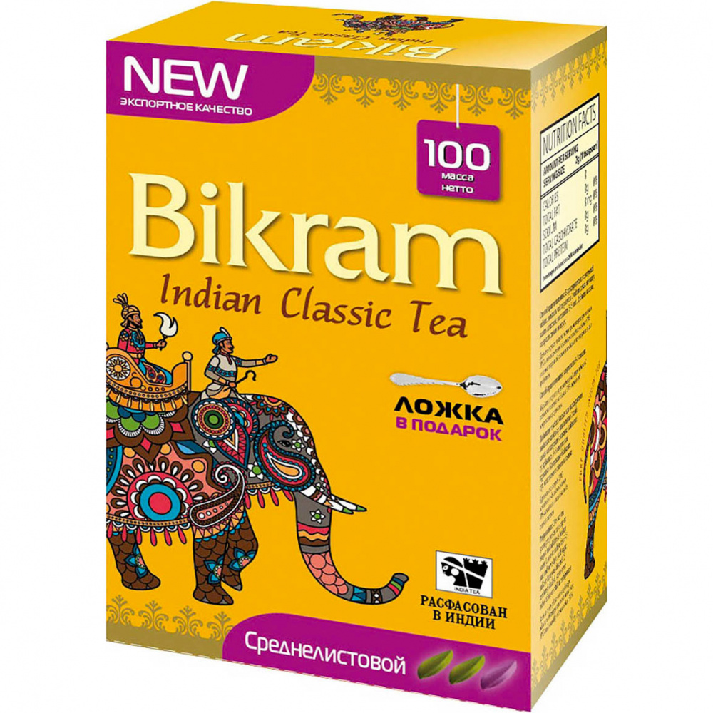 Чай Bikram Indian classic tea, чёрный среднелистовой, 100 гр