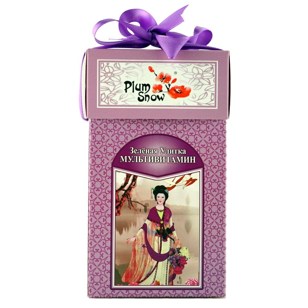 

Чай Plum Snow Зелёная Улитка Мультивитамин, зелёный листовой с добавками, 100 гр