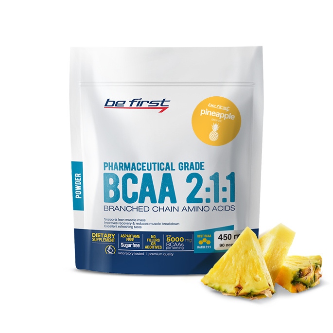 Be First Classic Powder 2:1:1 Дойпак BCAA 450 г, ананас