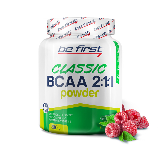 Be First Classic Powder 2:1:1 BCAA 200 г, малина