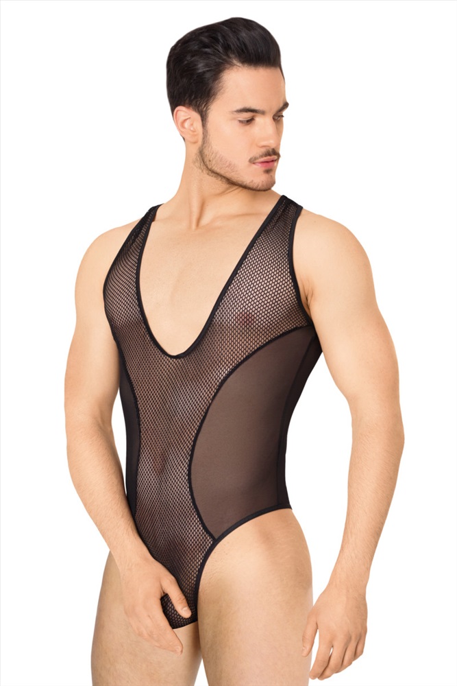 

Боди из сетки мужское SoftLine Collection, черный, Боди из сетки мужское