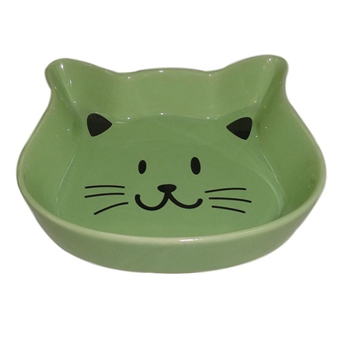 фото Миска для домашних животных foxie kitty, керамическая, зеленая, 220мл