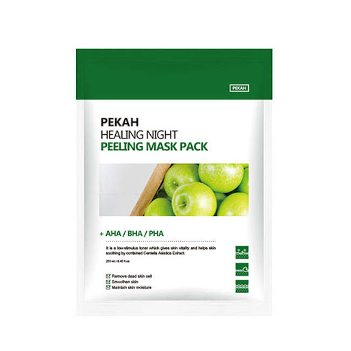 фото Восстанавливающая тканевая маска с aha-bha-pha кислотами healing night peeling mask pack pekah