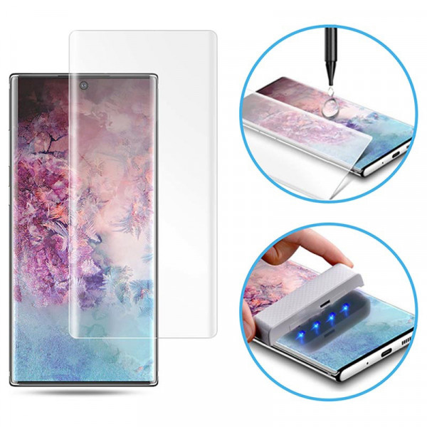 фото Защитное стекло epik nanoscarle light full glue c уф лампой для samsung galaxy note 10