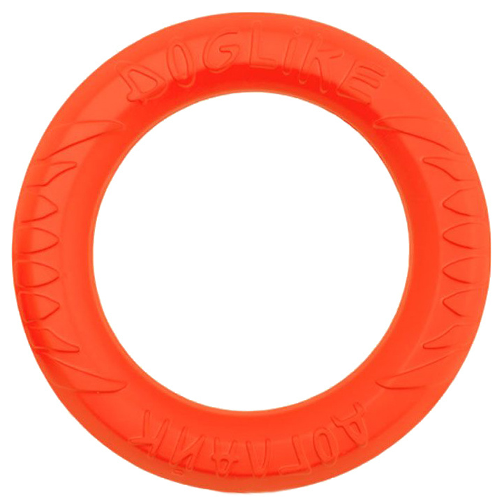 фото Апорт для собак doglike кольцо 8-мигранное dl среднее, оранжевый, 28 см